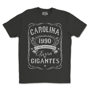 Camisa Negra y Gris Carolina La Cuna Del Reggaeton 1990 Tierra De Gigantes
