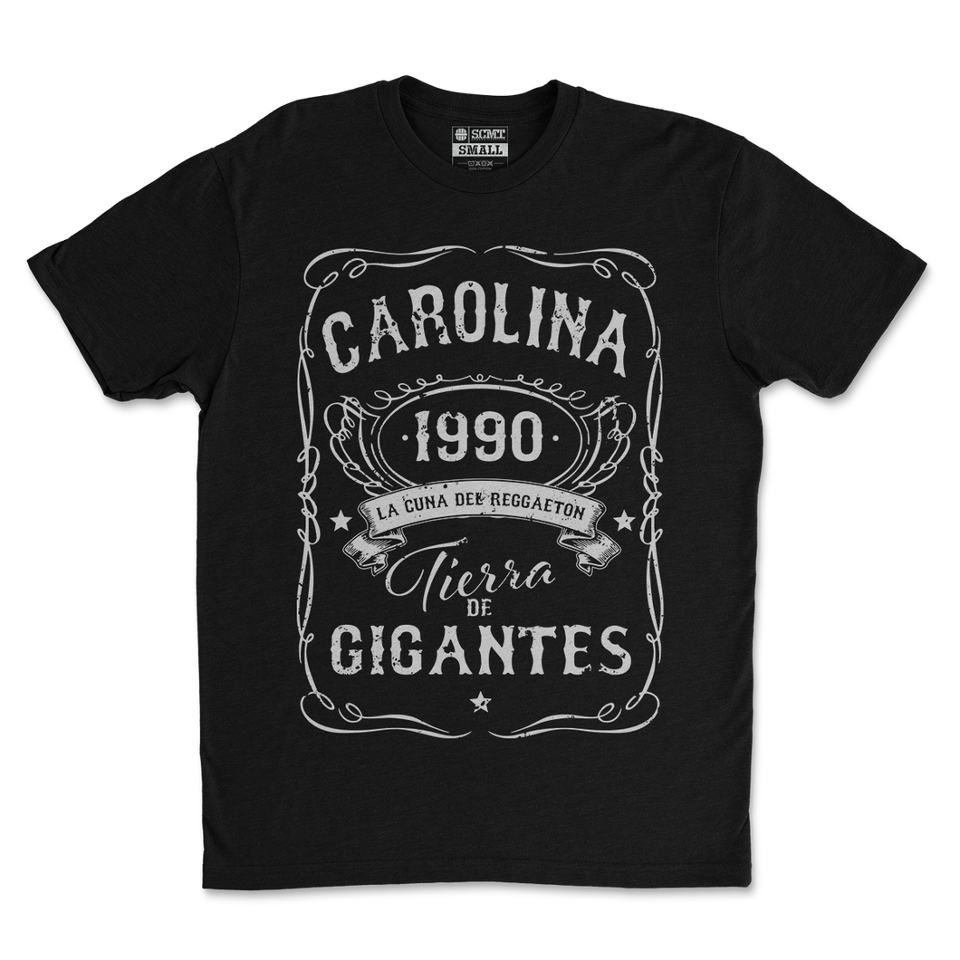 Camisa Negra y Gris Carolina La Cuna Del Reggaeton 1990 Tierra De Gigantes