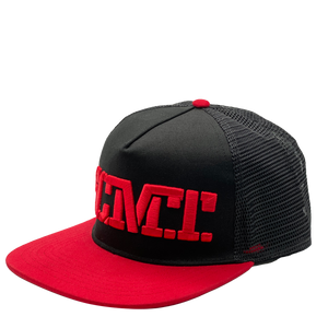 Gorra Negra y Roja Trucker Hat S.C.M.T.